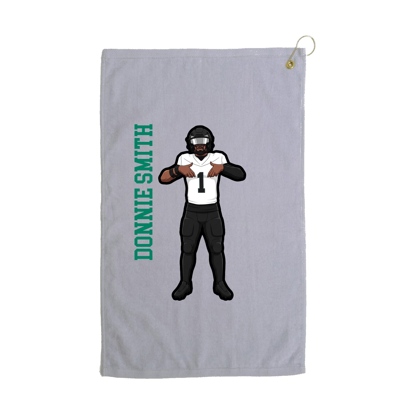 Golf Towel — Name Vertical in Grey