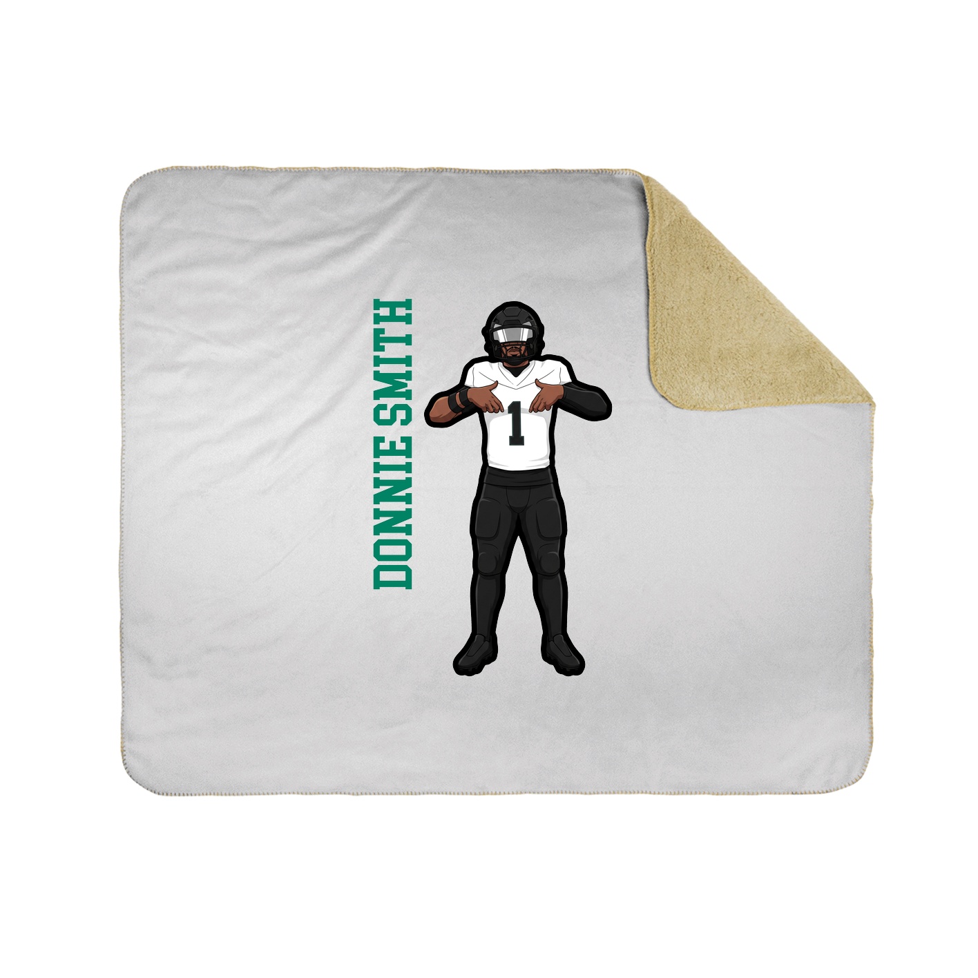 Throw Blanket — Name Vertical in White