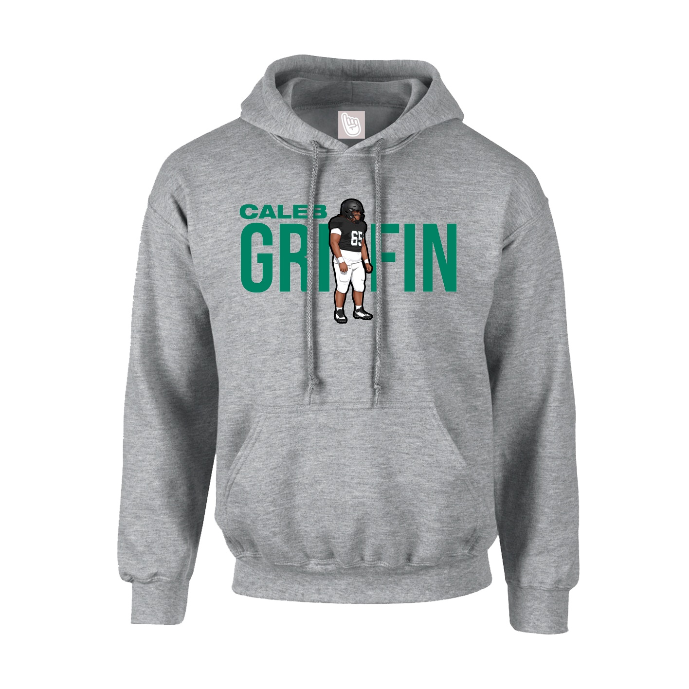 Youth Hoodie — Player Name in Grey