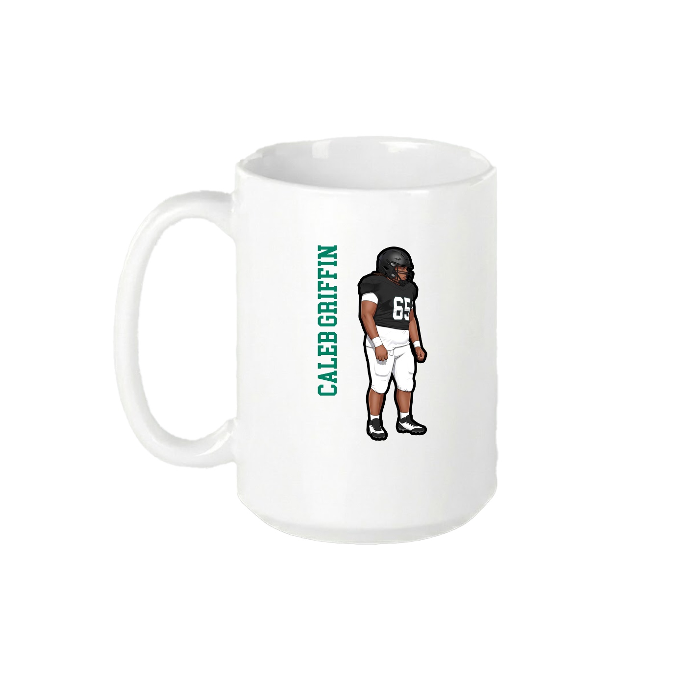 15oz Coffee Mug — Name Vertical in White