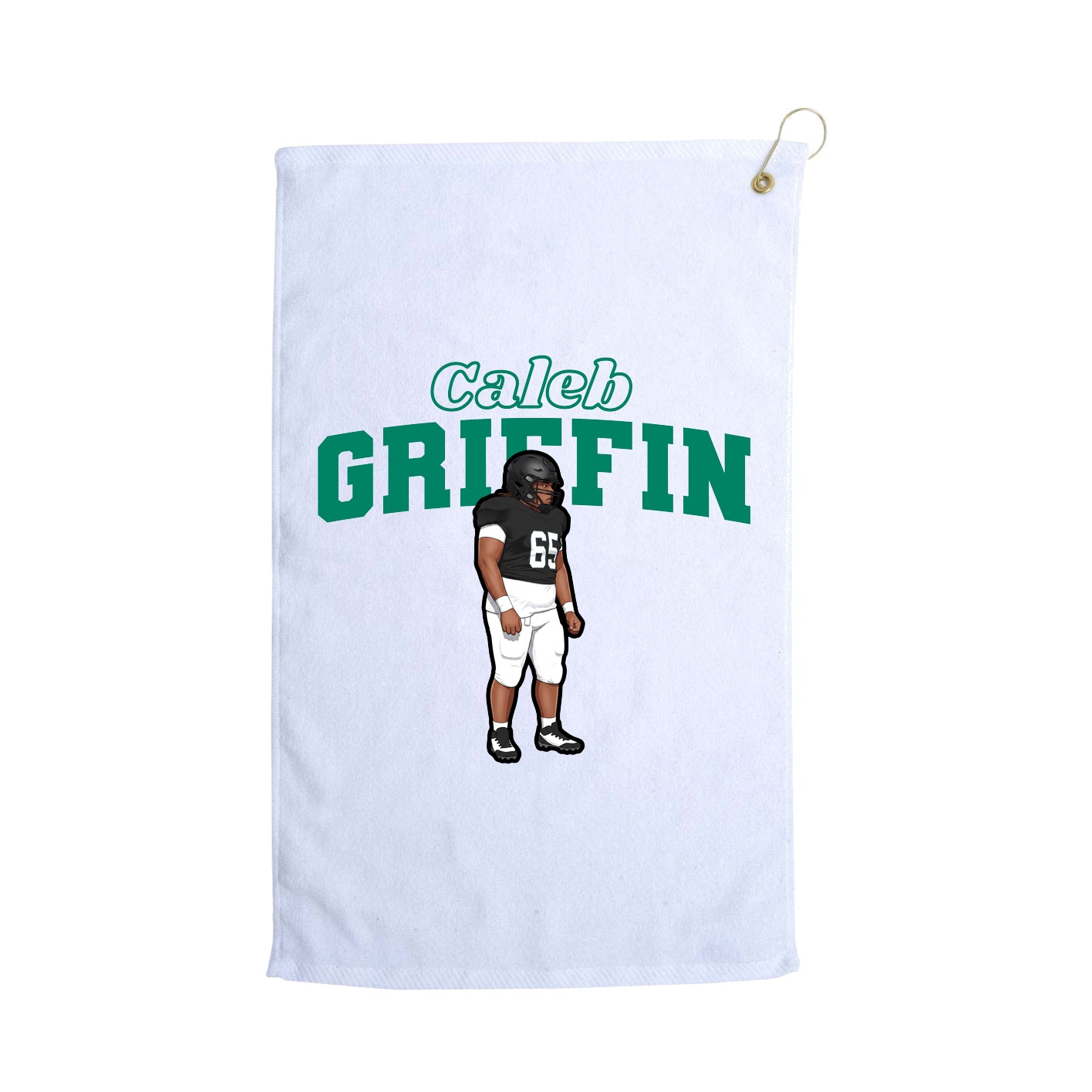 Golf Towel — Name Arch in White