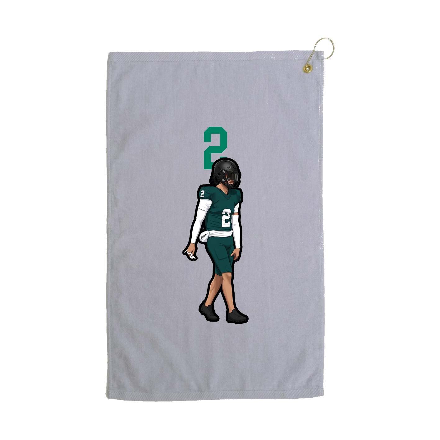Golf Towel — Number Top in Grey