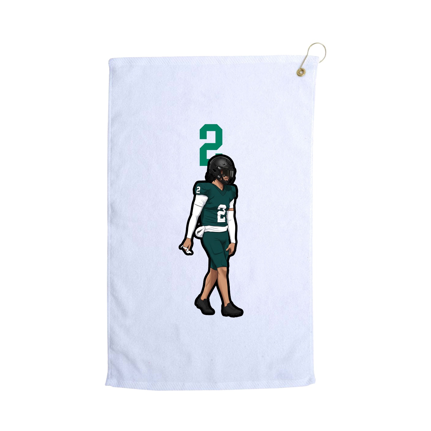 Golf Towel — Number Top in White