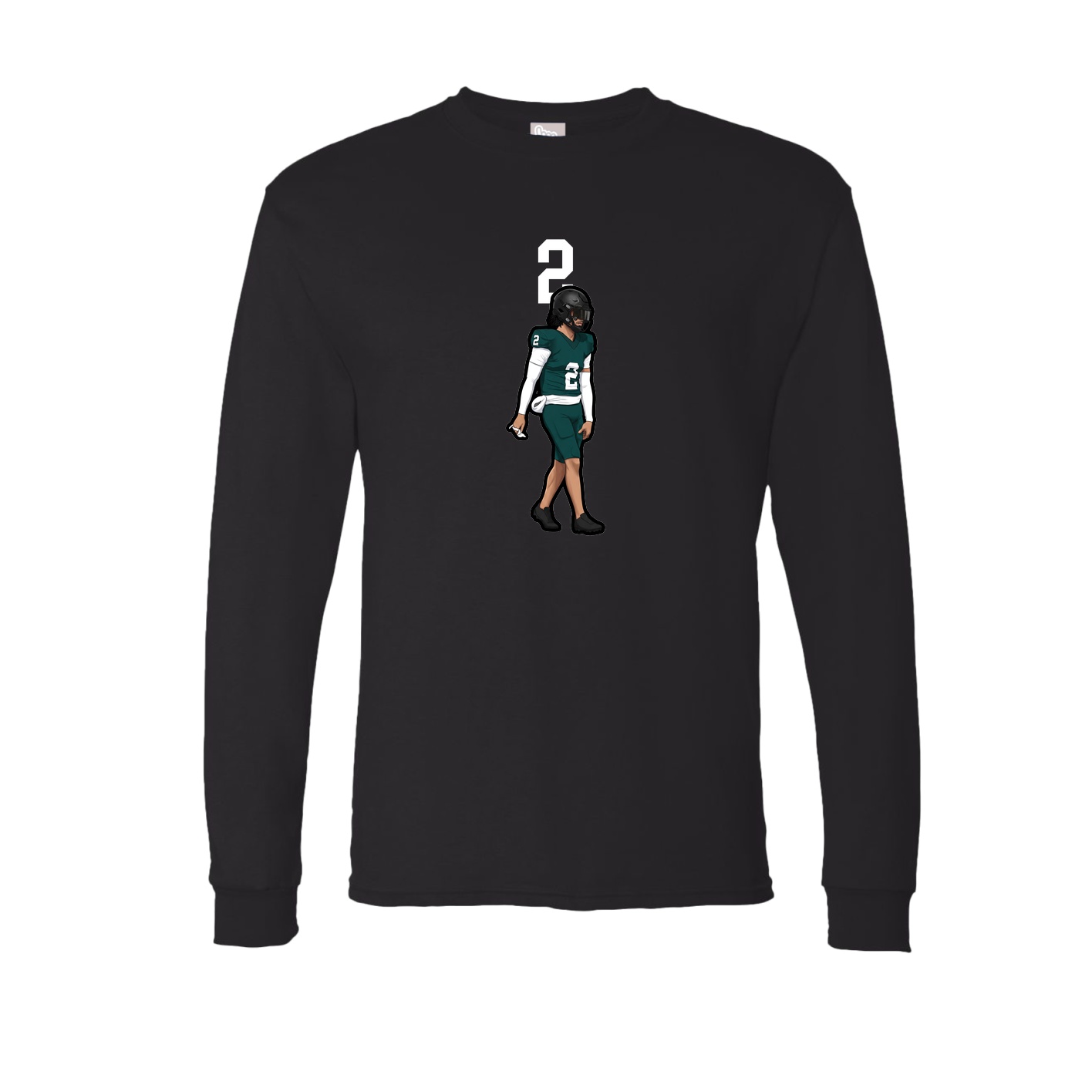Long Sleeve Tee — Number Top in Black