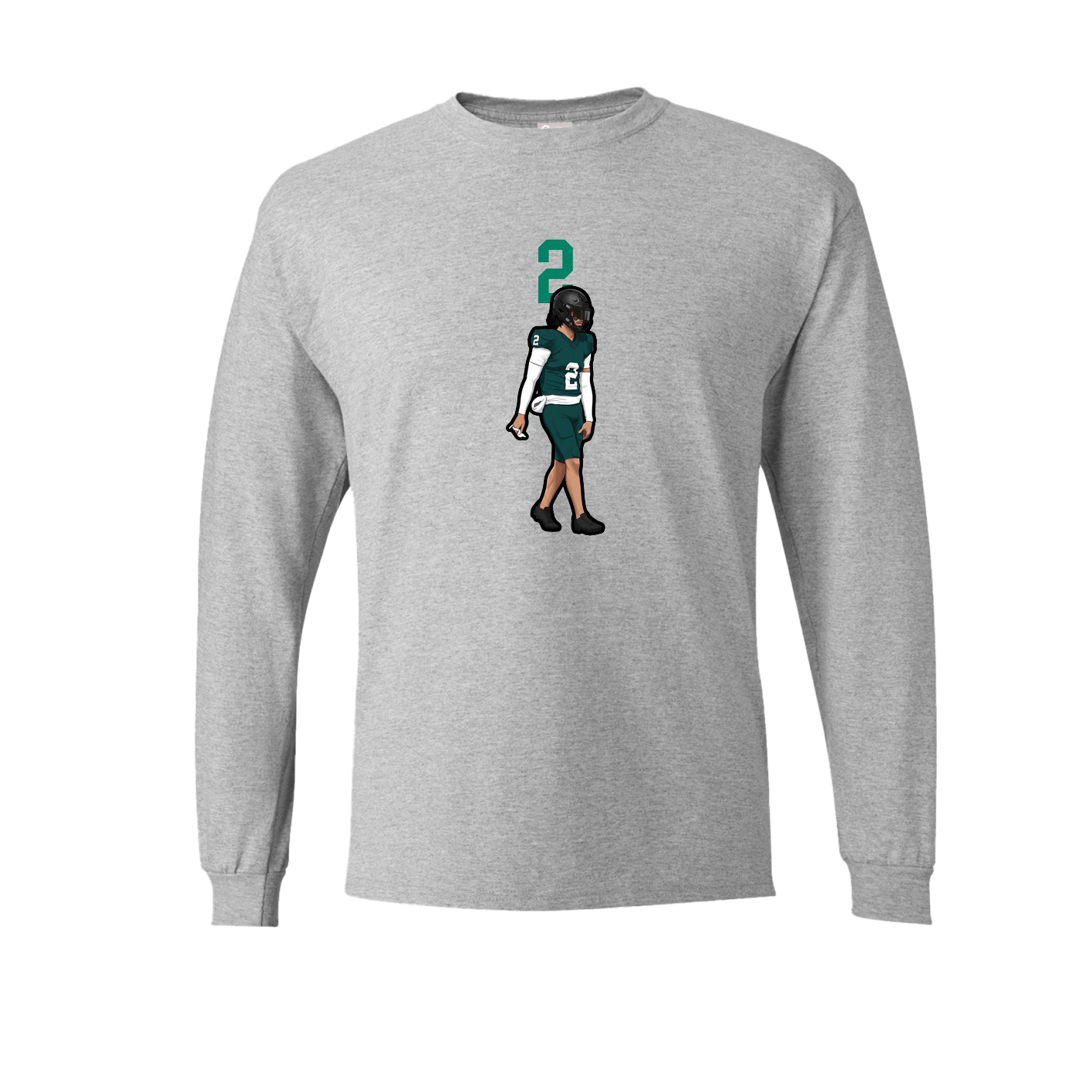 Long Sleeve Tee — Number Top in Grey