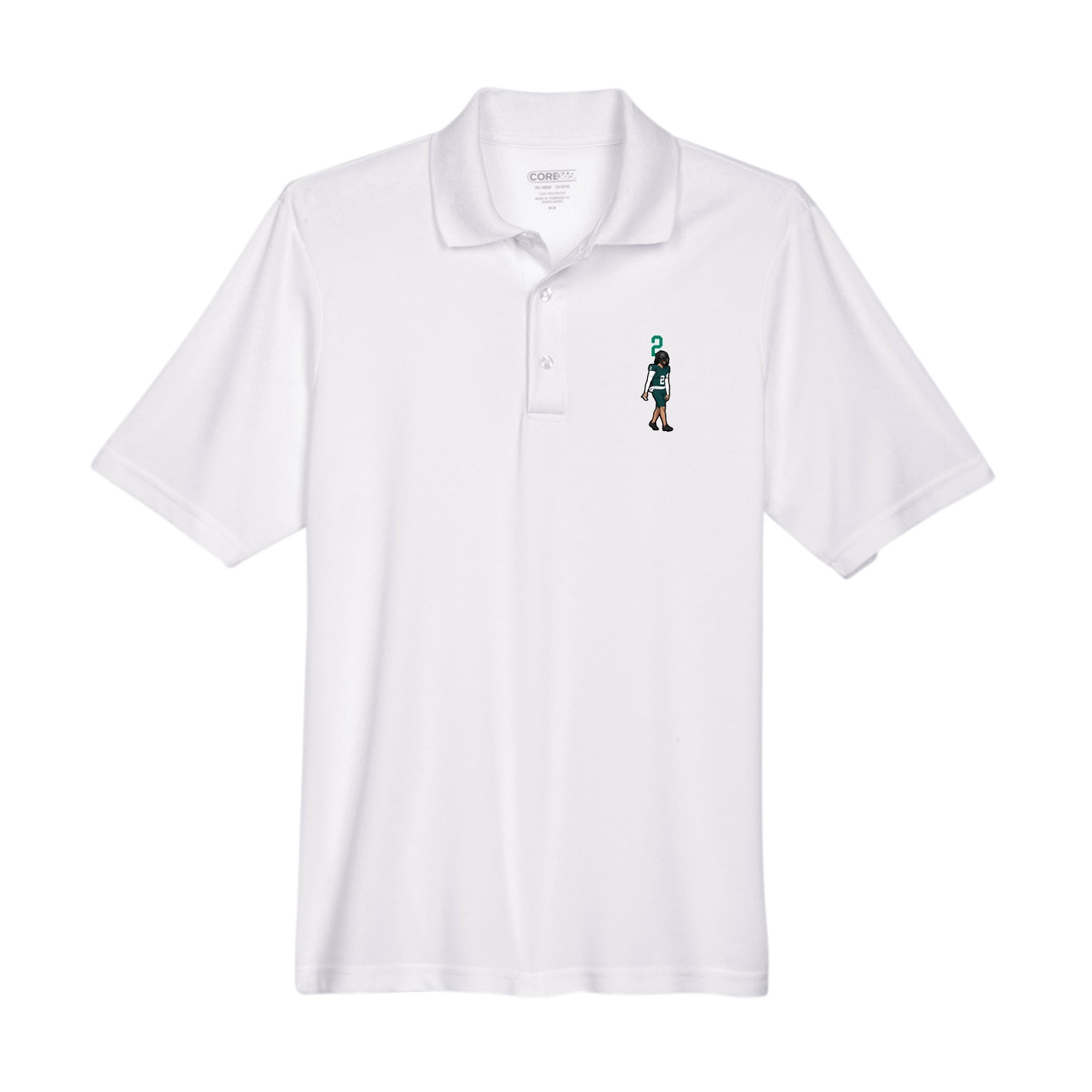 Performance Polo — Number Top in White