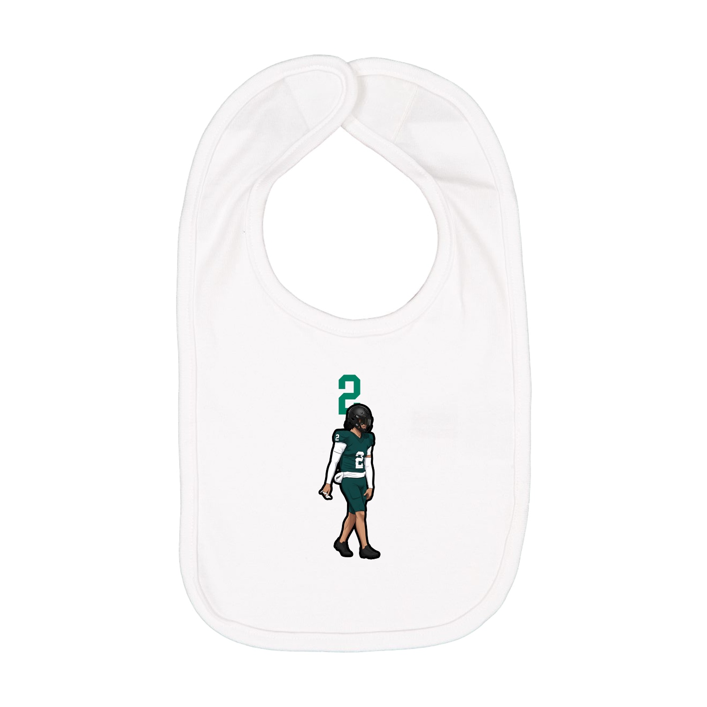 Infant Bib — Number Top in White