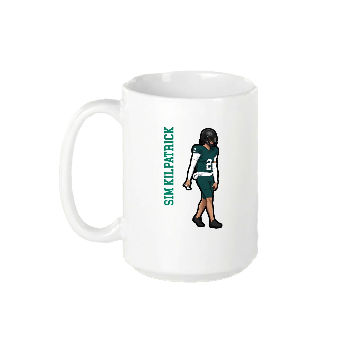 15oz Coffee Mug — Name Vertical in White