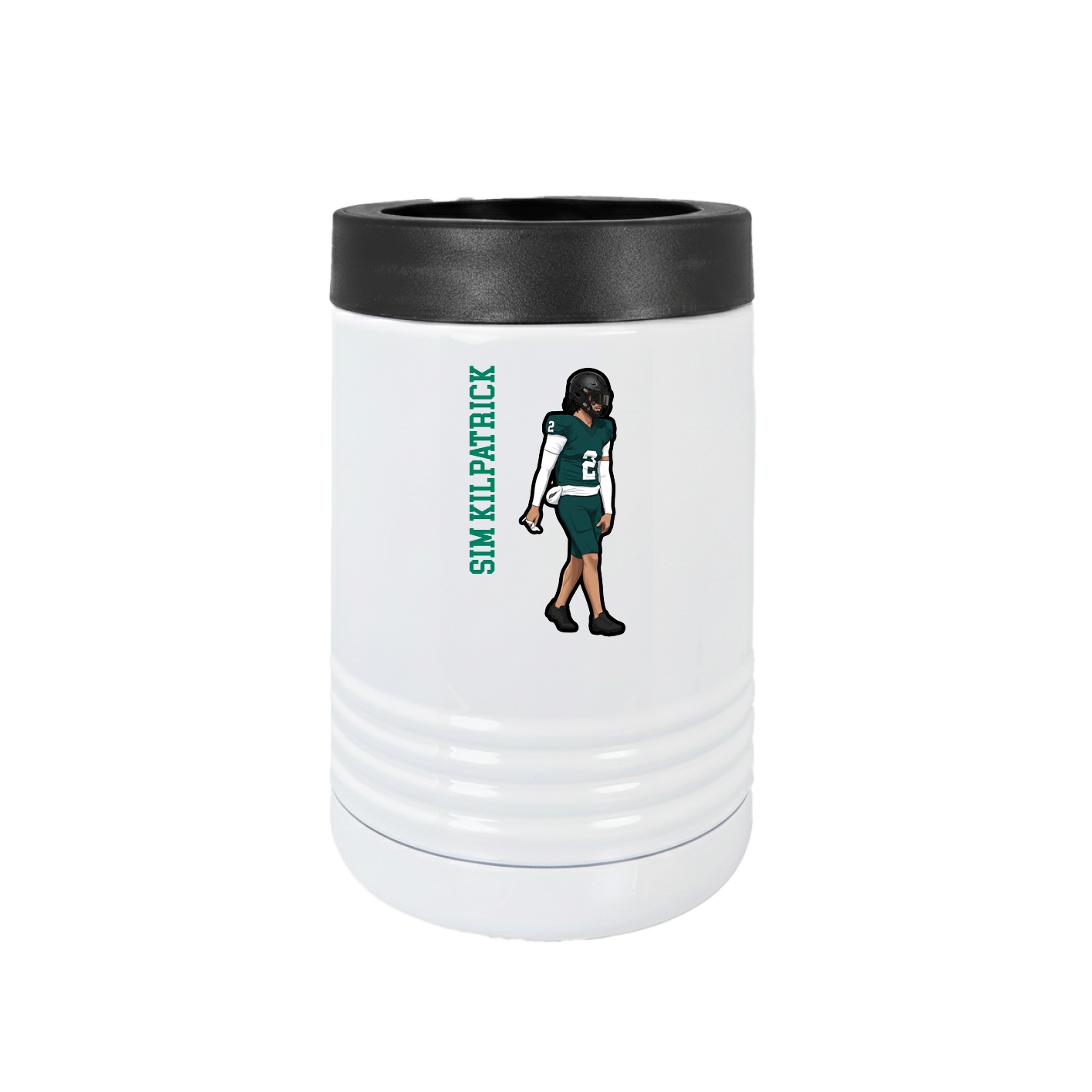 Beverage Holder — Name Vertical in White