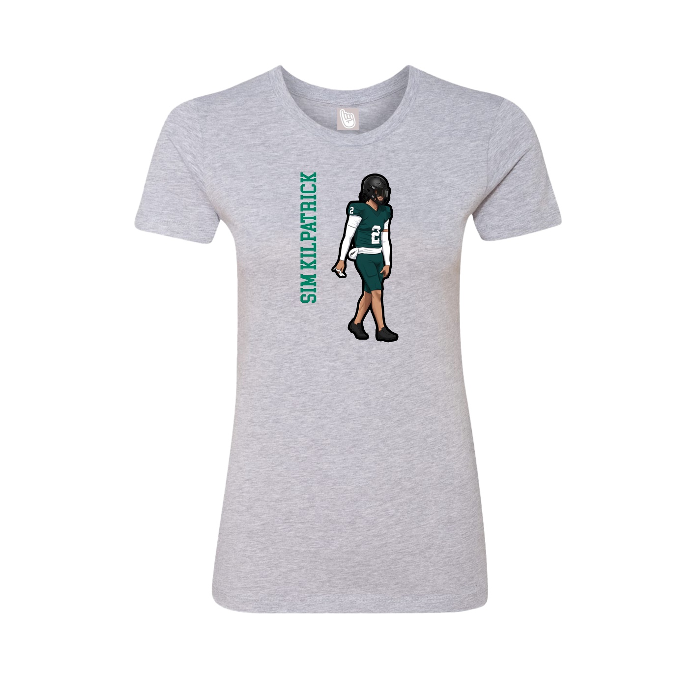 Womens Tee — Name Vertical in Grey