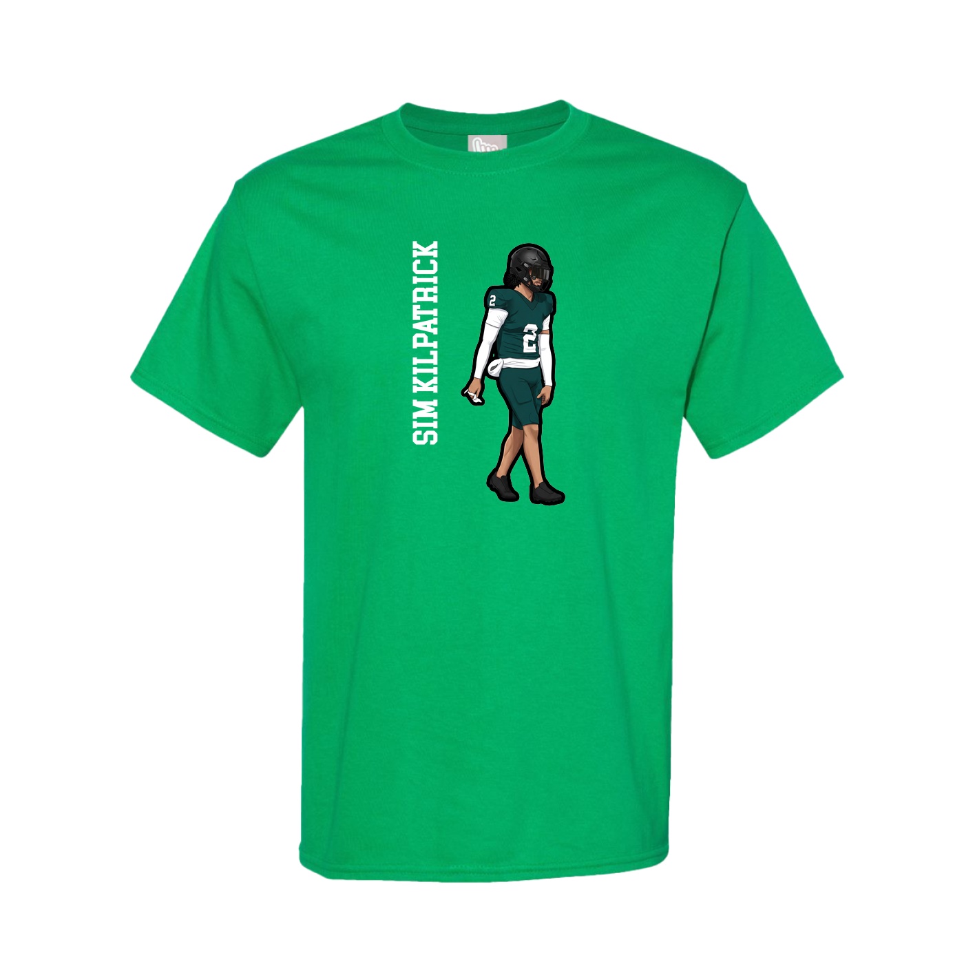 Youth Tee — Name Vertical in Green