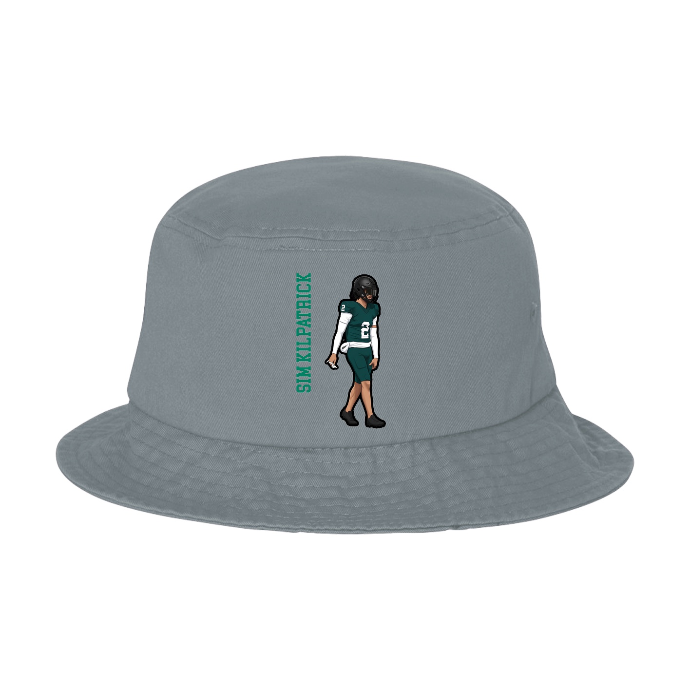 Bucket Cap — Name Vertical in Grey
