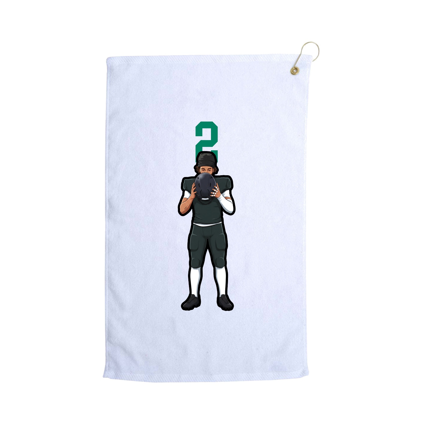 Golf Towel — Number Top in White