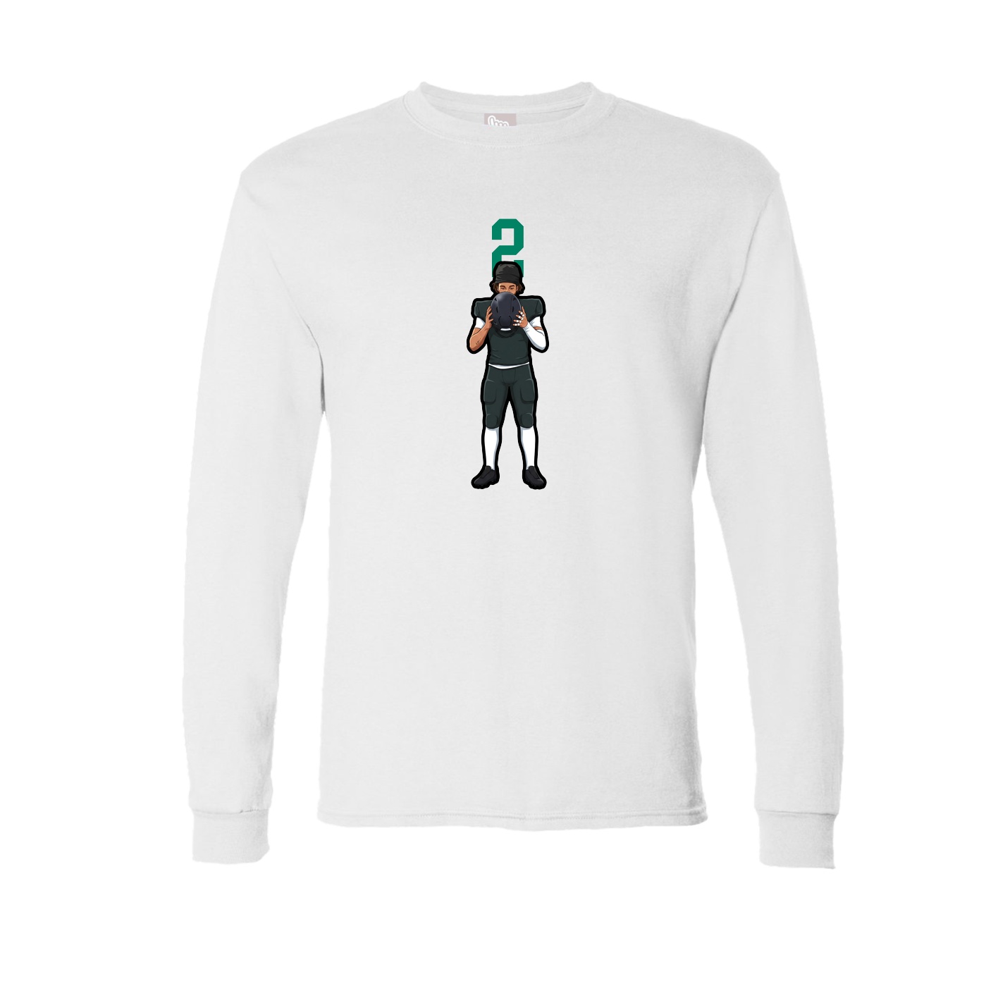 Long Sleeve Tee — Number Top in White