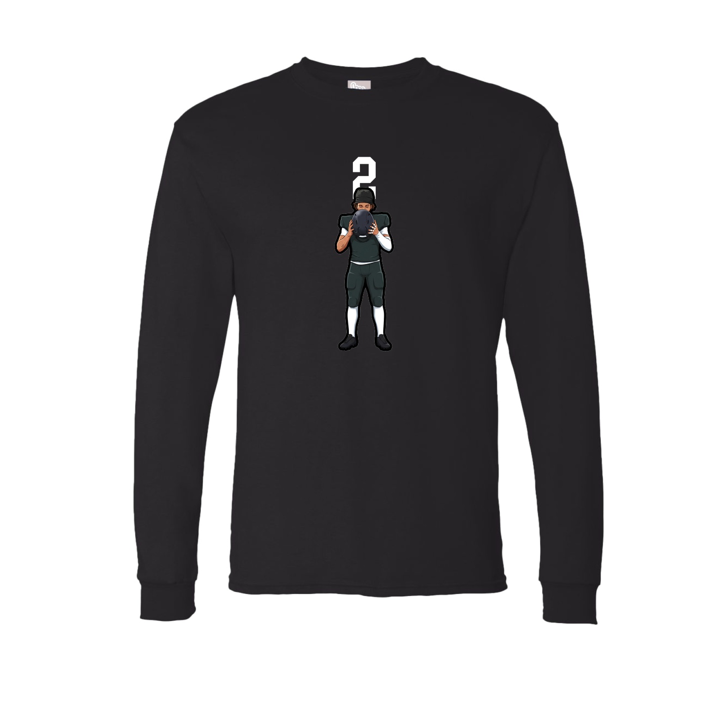 Long Sleeve Tee — Number Top in Black