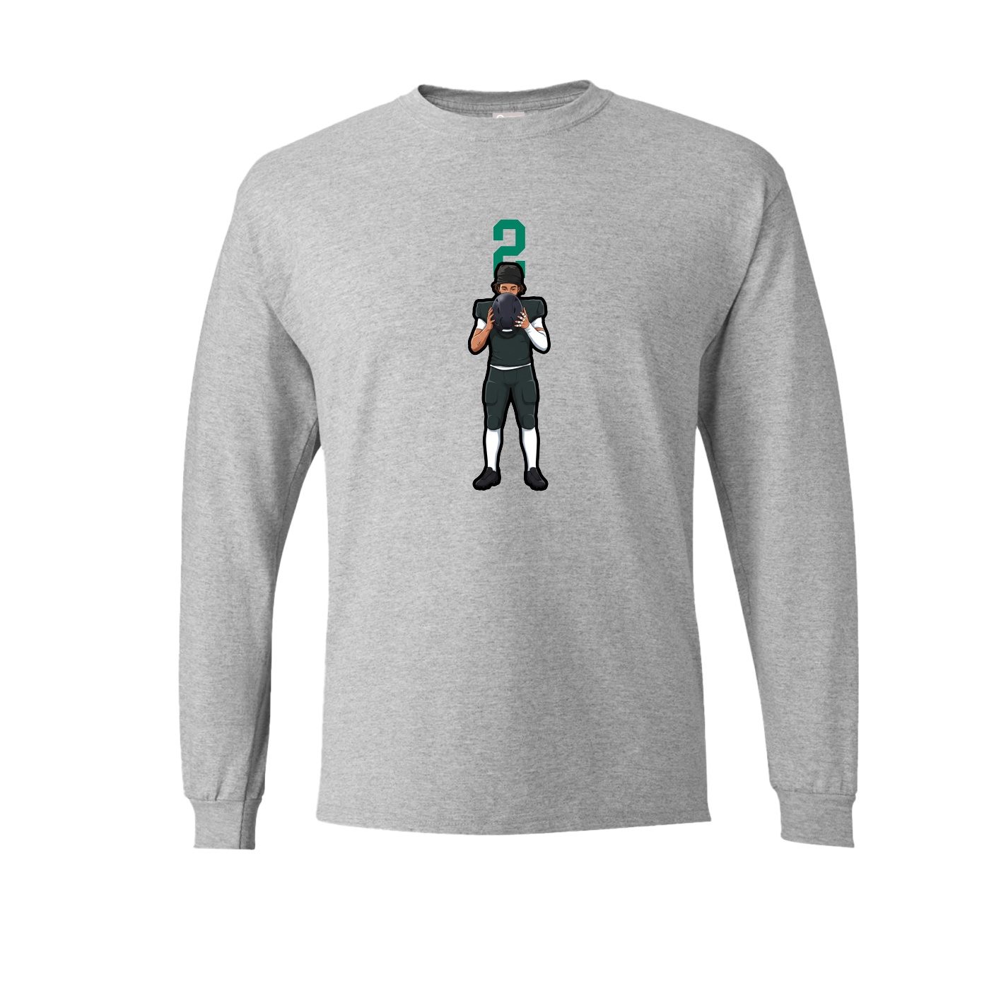 Long Sleeve Tee — Number Top in Grey