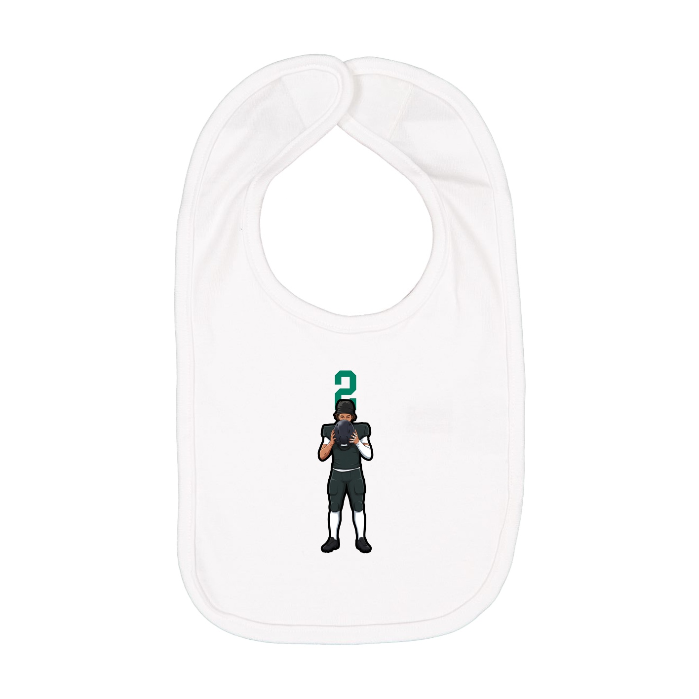 Infant Bib — Number Top in White