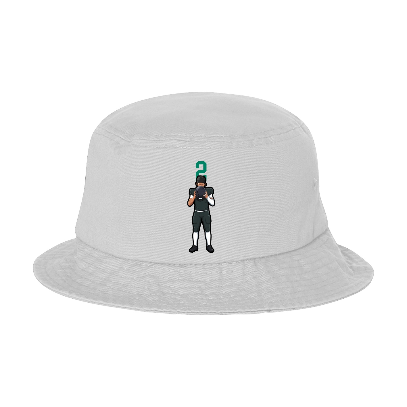 Bucket Cap — Number Top in White