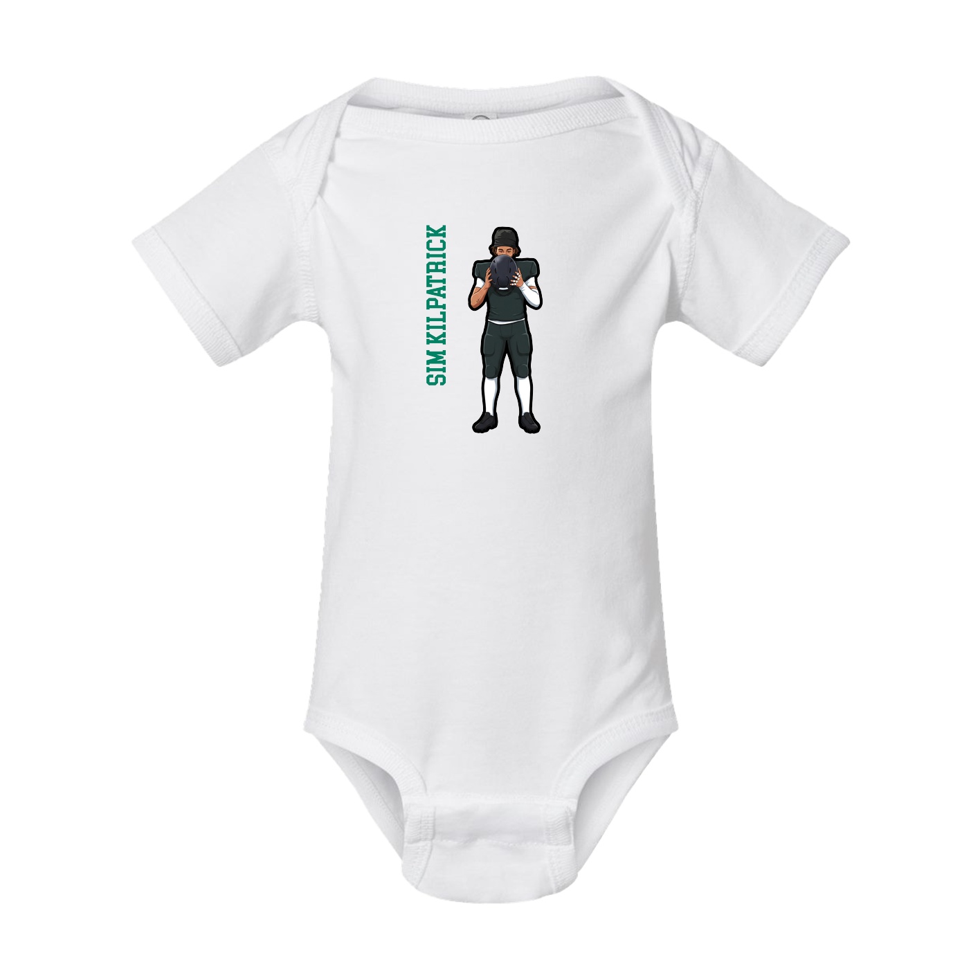 Baby Onesie — Name Vertical in White