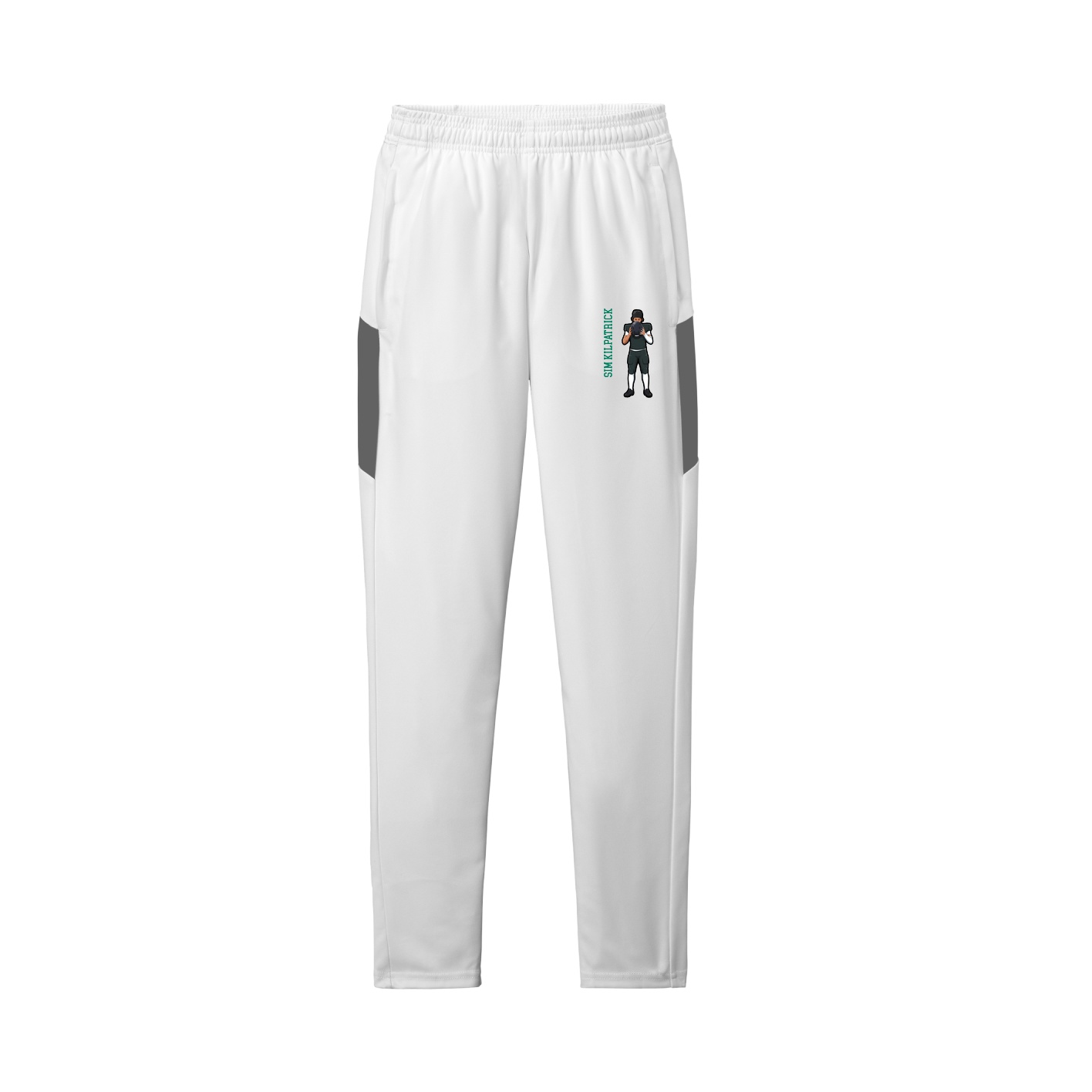 Team Travel Pant — Name Vertical in White/Grey