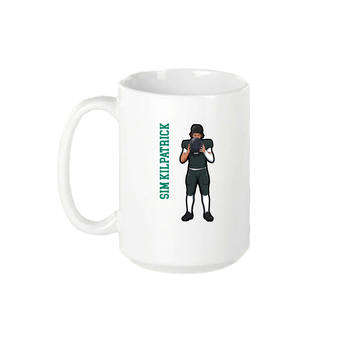 15oz Coffee Mug — Name Vertical in White