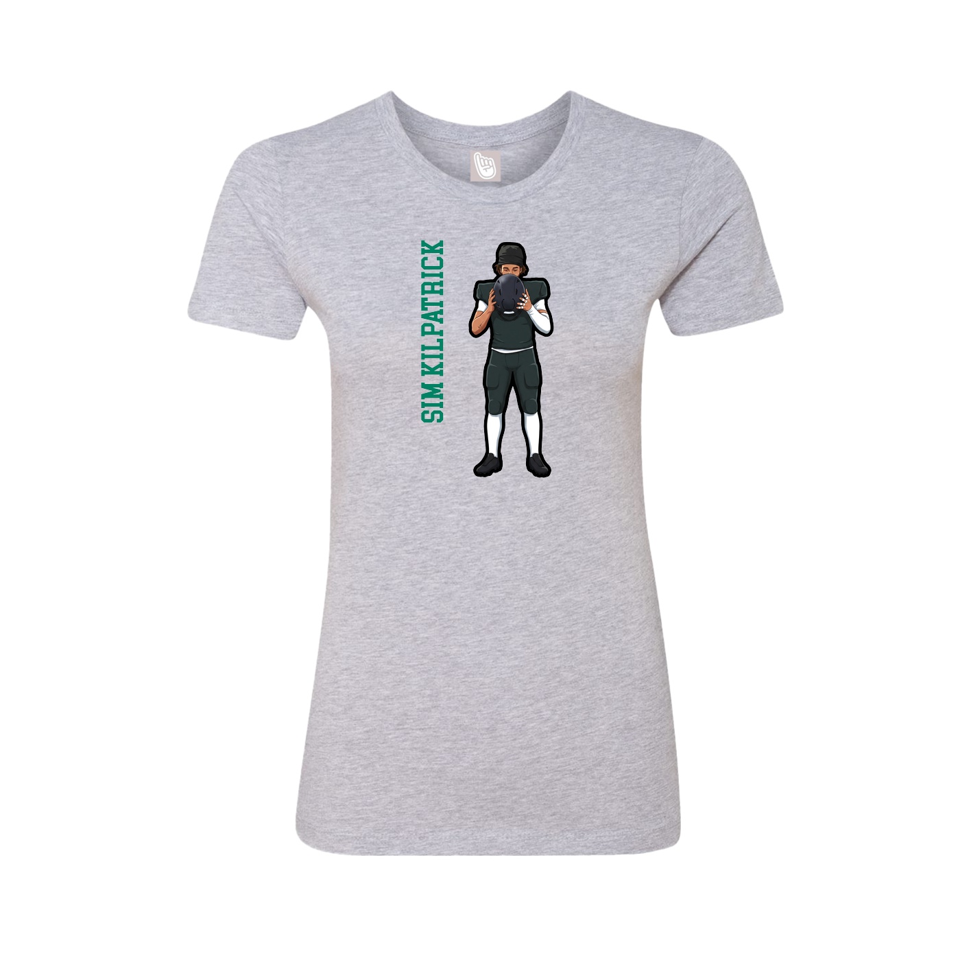 Womens Tee — Name Vertical in Grey
