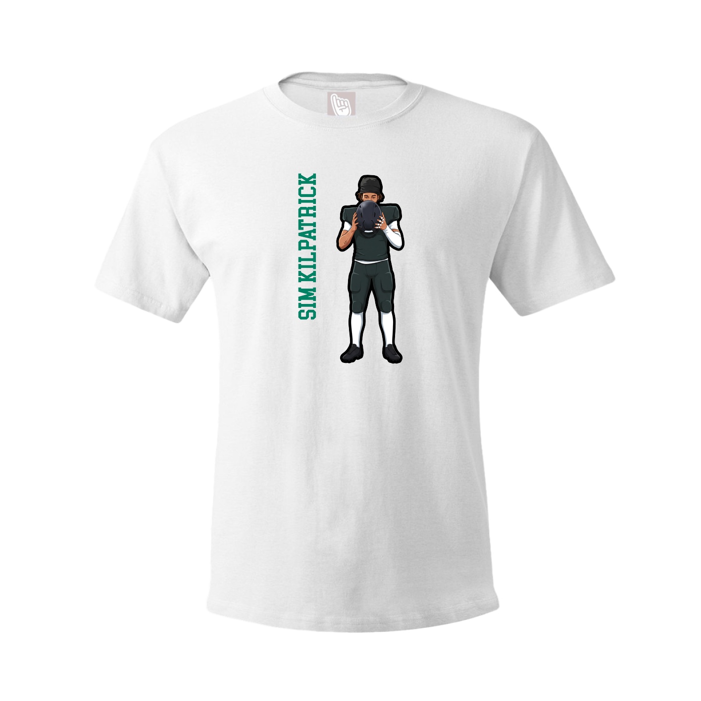 Youth Tee — Name Vertical in White