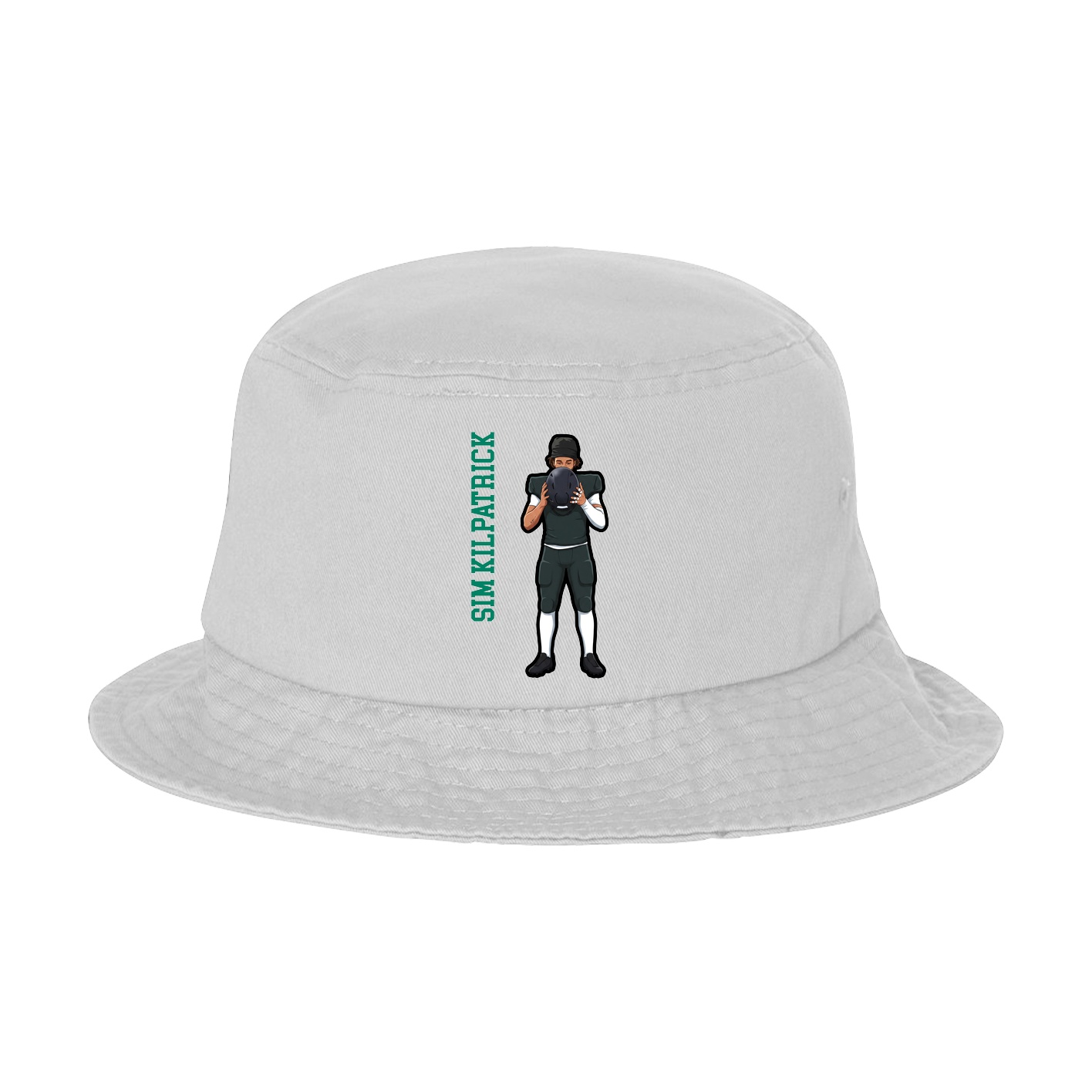 Bucket Cap — Name Vertical in White