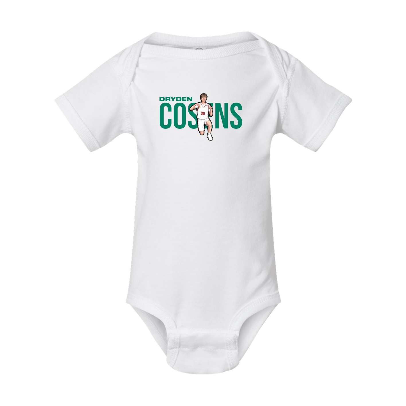 Baby Onesie — Player Name in White