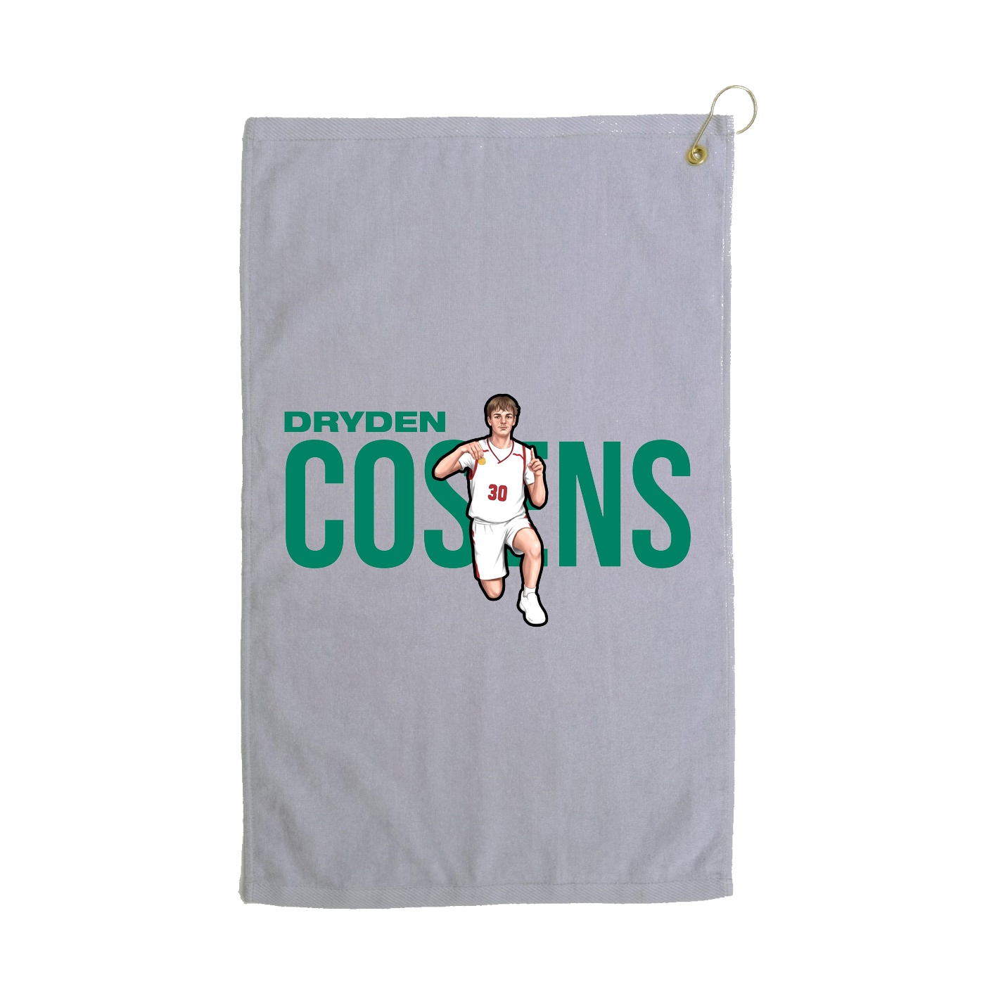 Golf Towel — Player Name in Grey