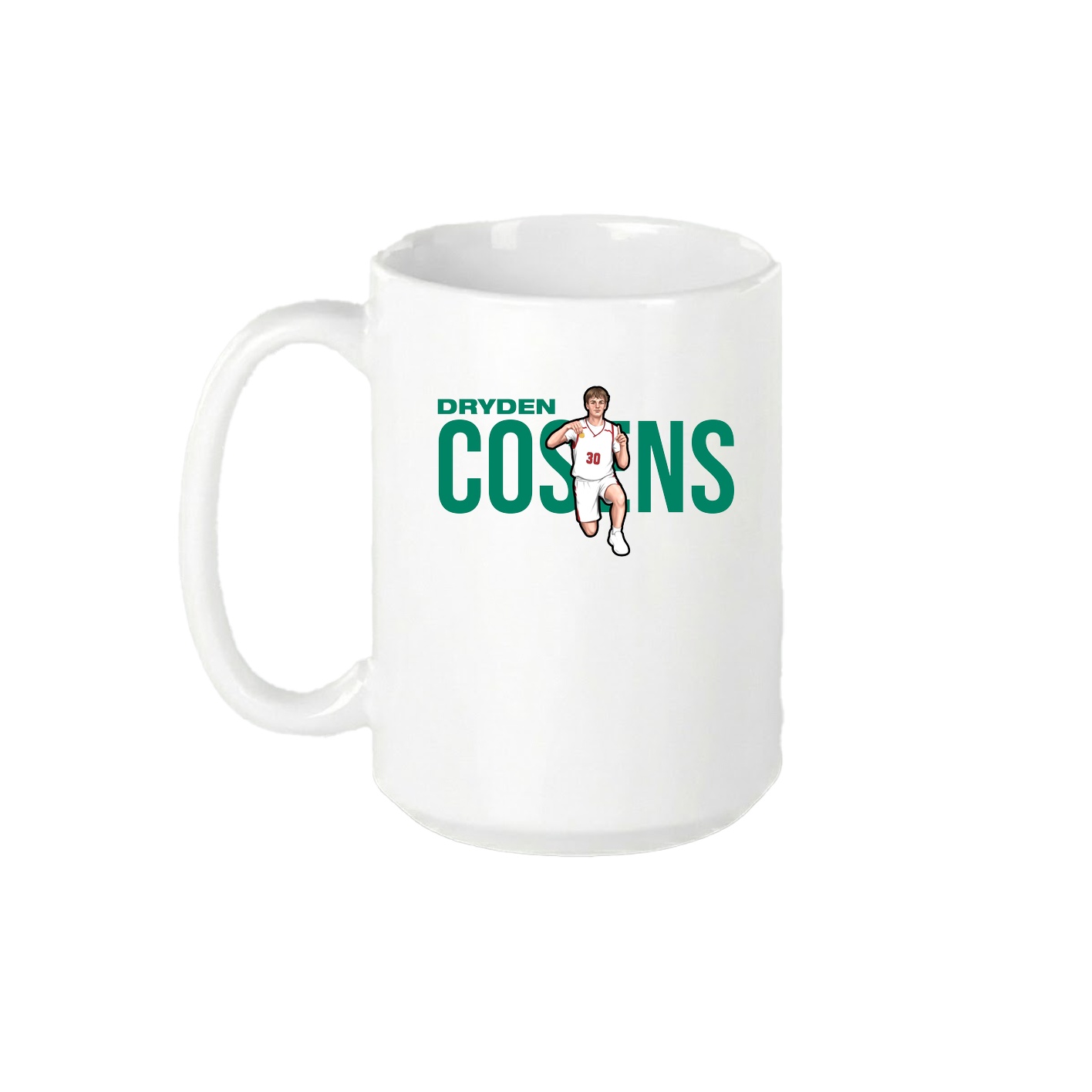 15oz Coffee Mug — Player Name in White