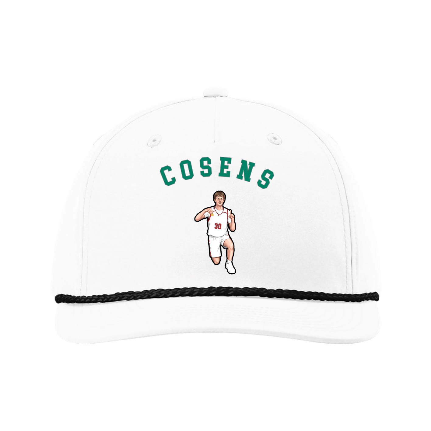 Five-Panel Classic Rope Cap — Shirsey Arch in White
