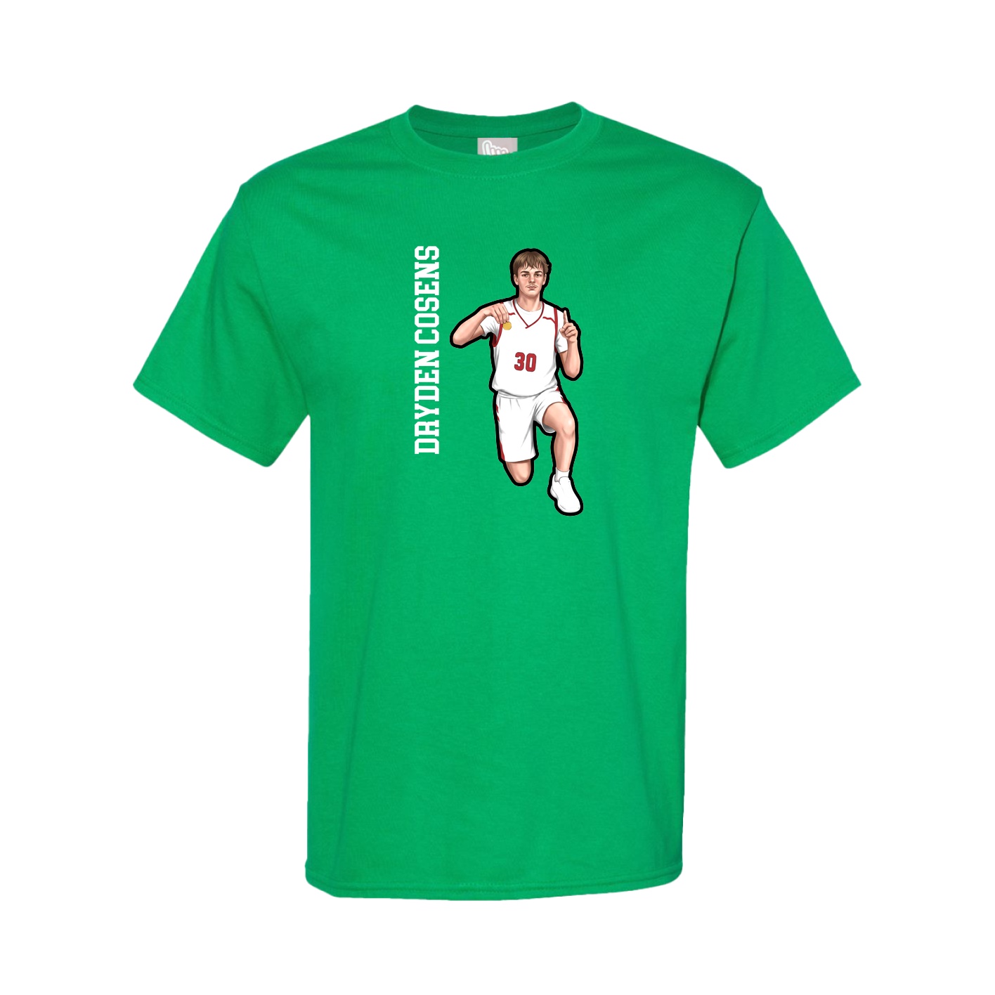 Tee — Name Vertical in Green