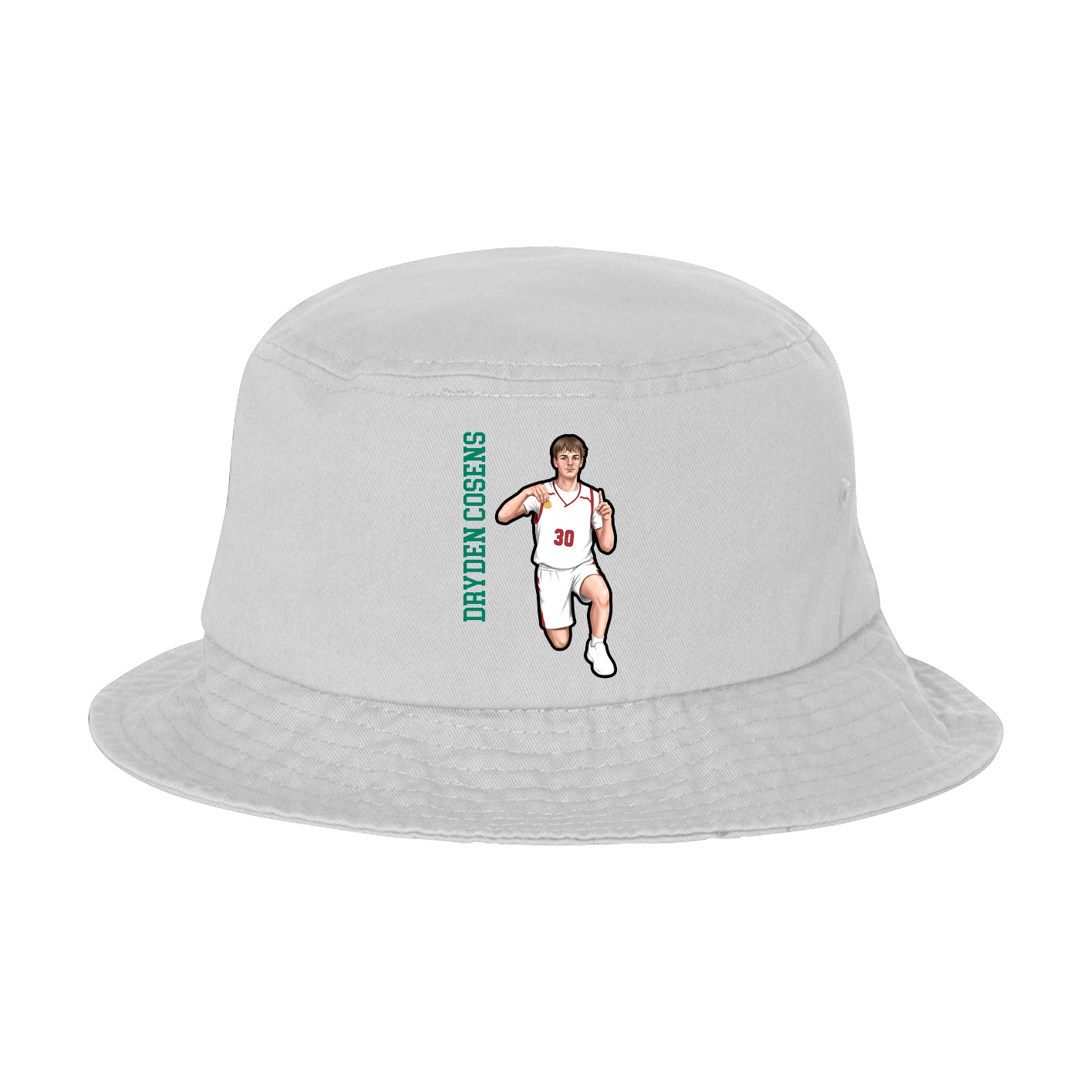 Bucket Cap — Name Vertical in White