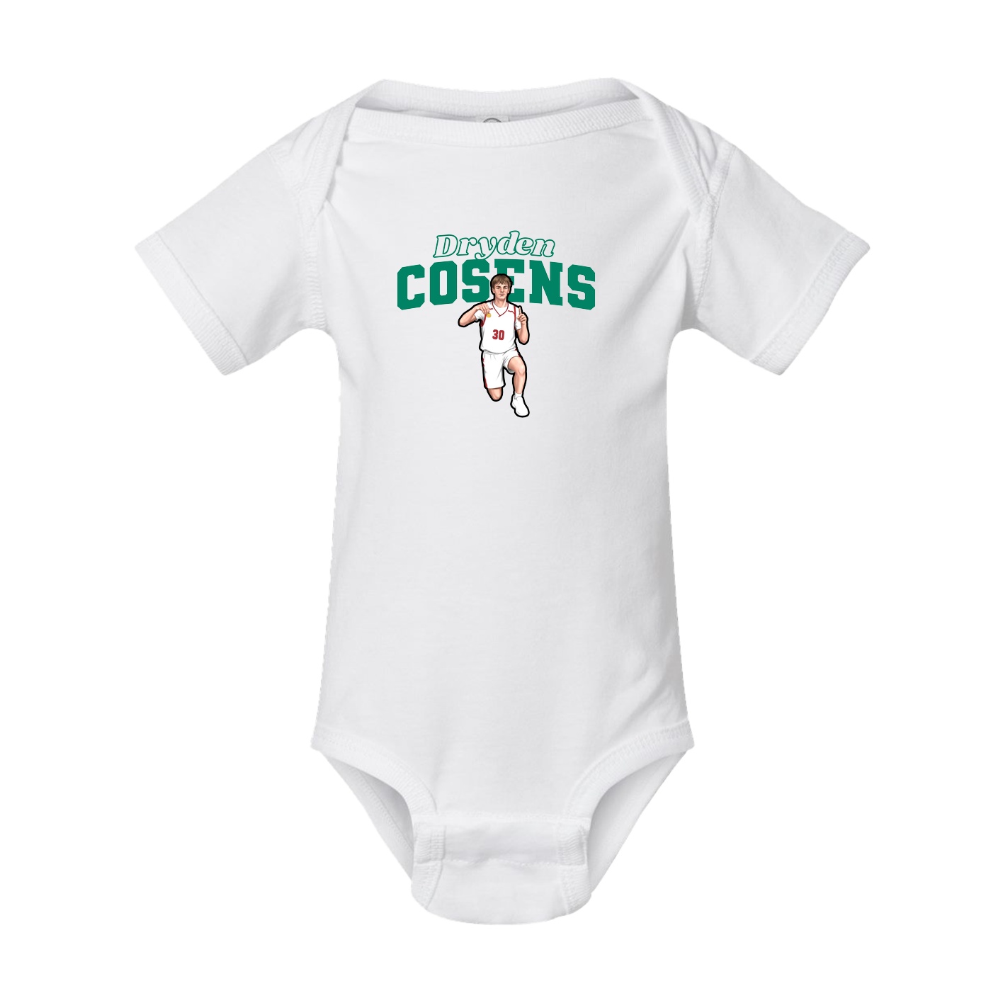 Baby Onesie — Name Arch in White