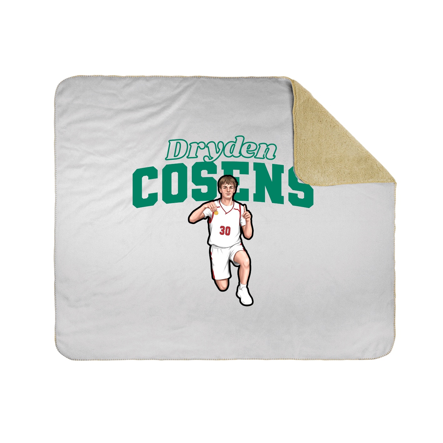 Throw Blanket — Name Arch in White
