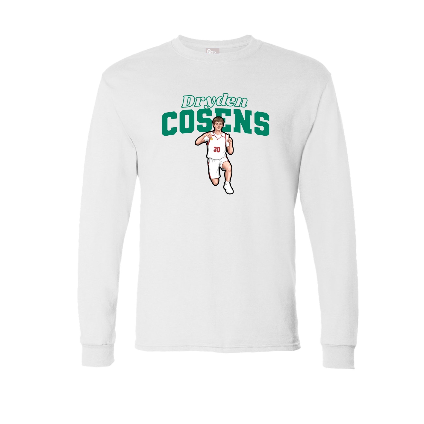 Long Sleeve Tee — Name Arch in White
