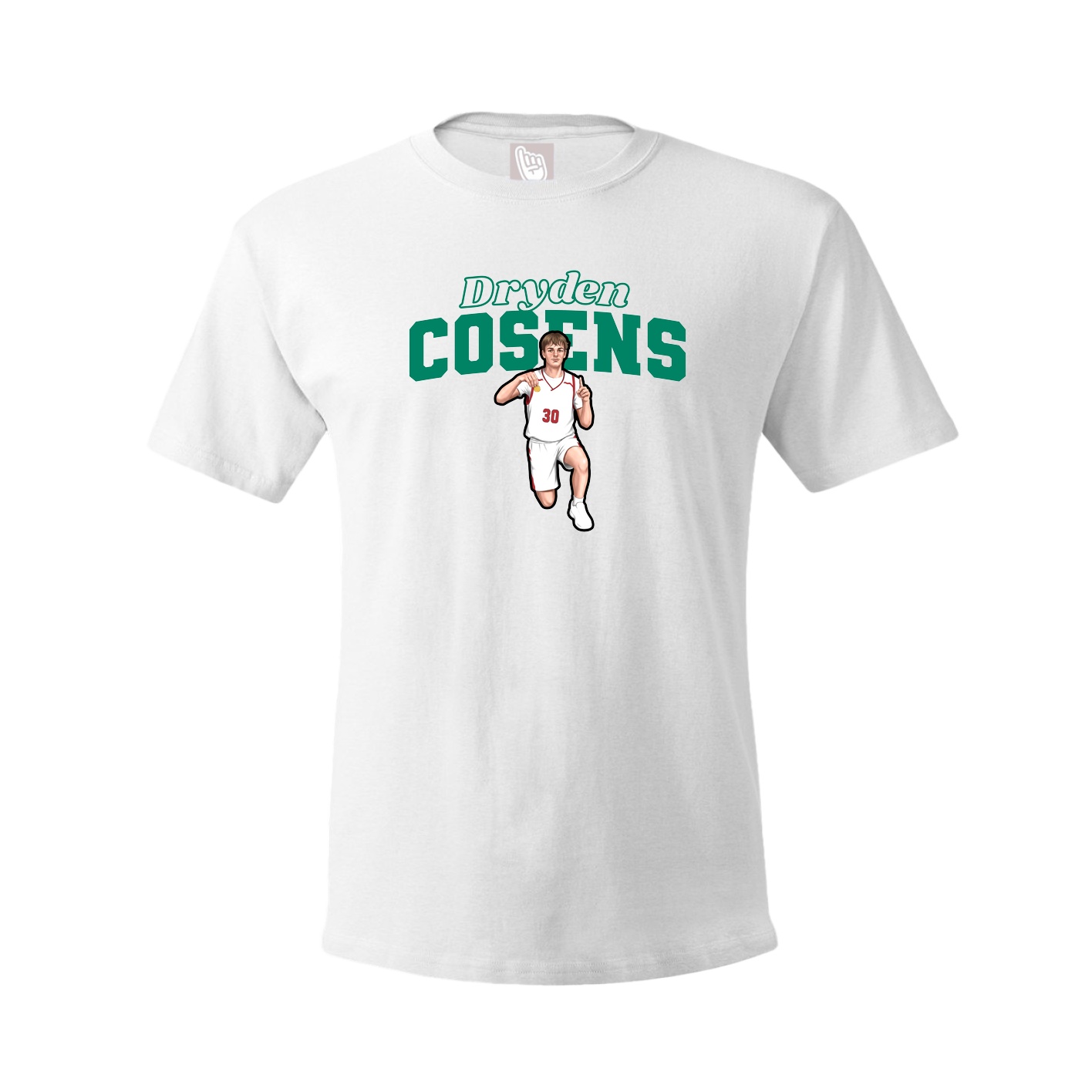 Youth Tee — Name Arch in White