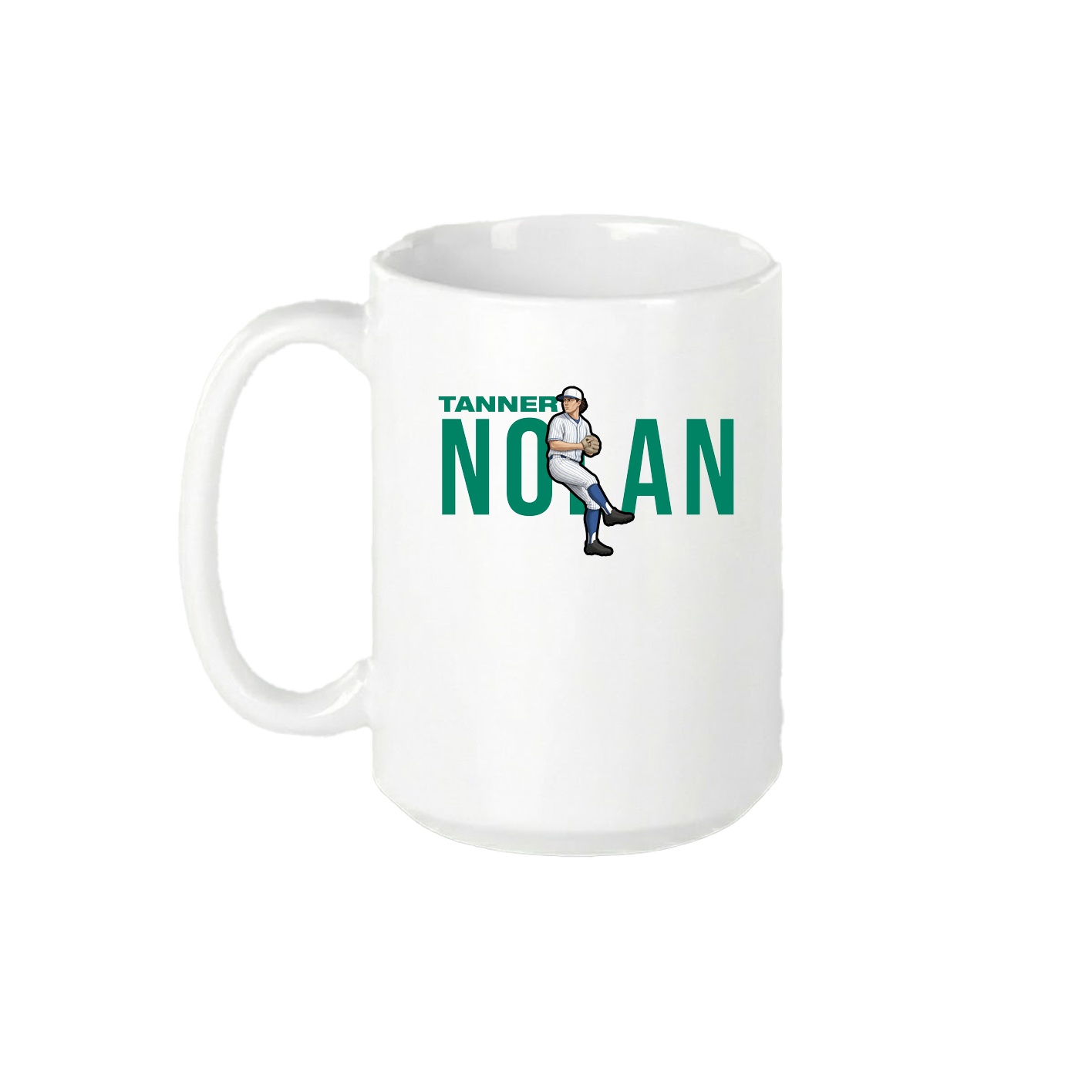 15oz Coffee Mug — Player Name in White
