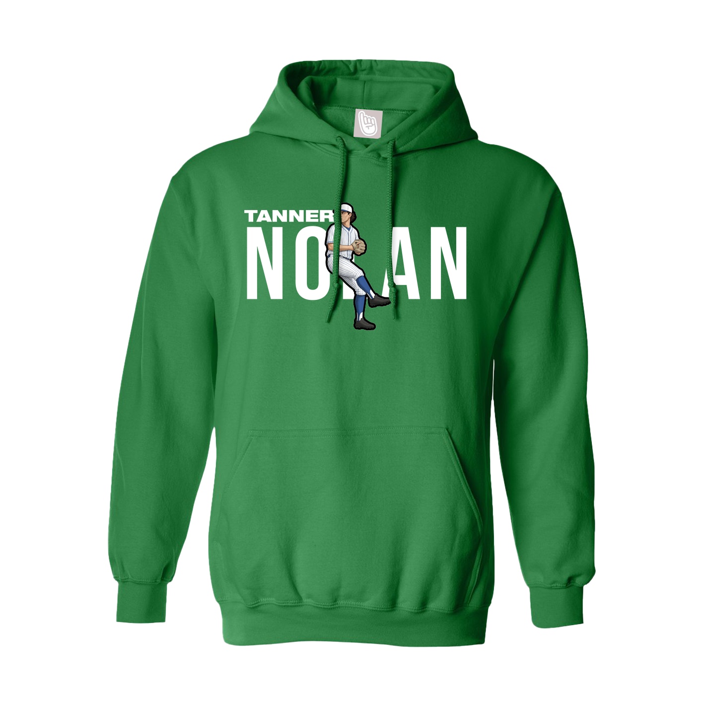 Youth Hoodie — Player Name in Green