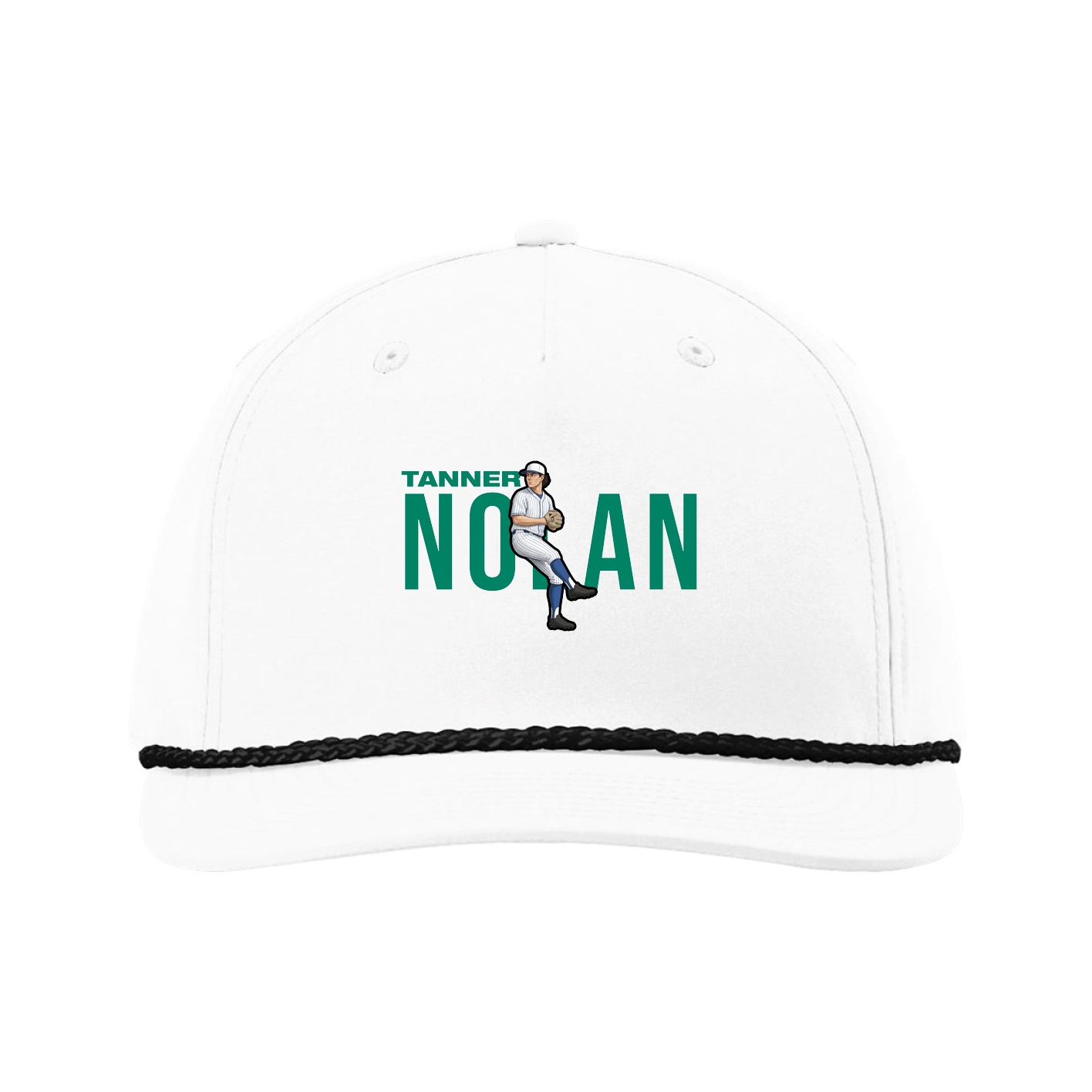 Five-Panel Classic Rope Cap — Player Name in White