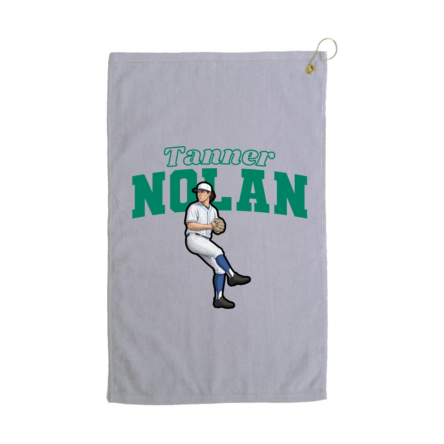 Golf Towel — Name Arch in Grey