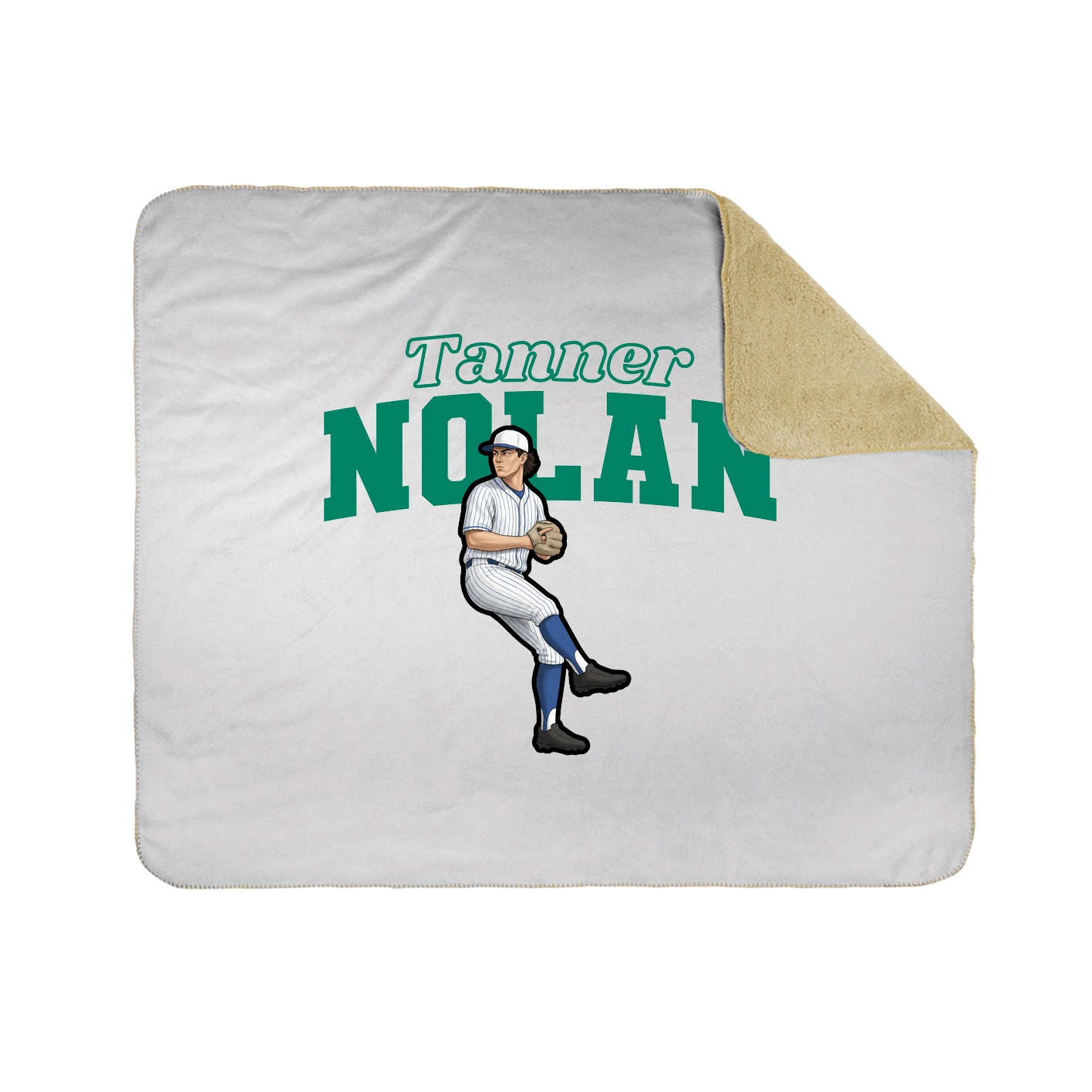 Throw Blanket — Name Arch in White