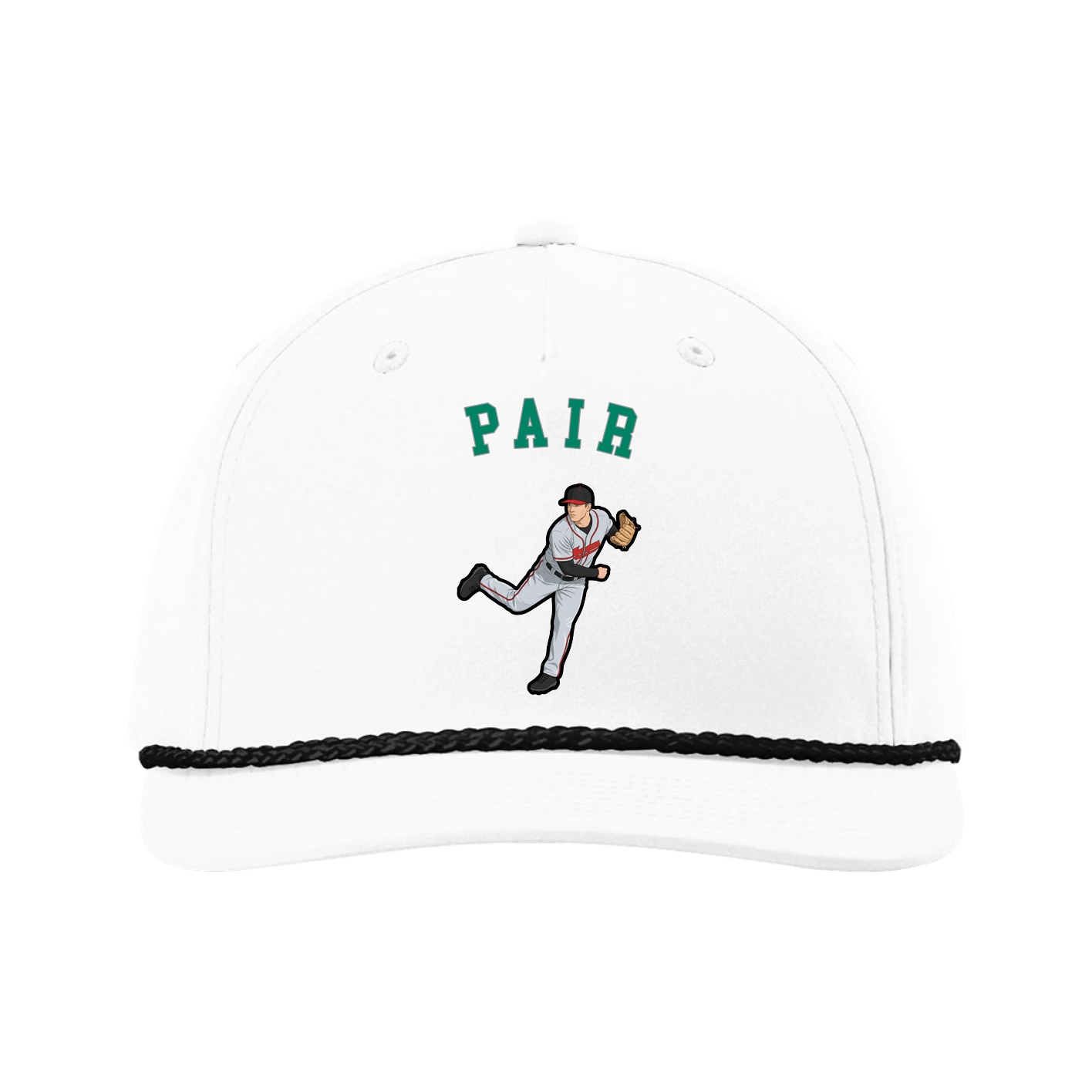 Five-Panel Classic Rope Cap — Shirsey Arch in White