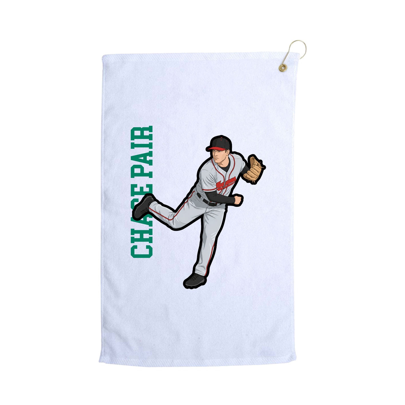 Golf Towel — Name Vertical in White