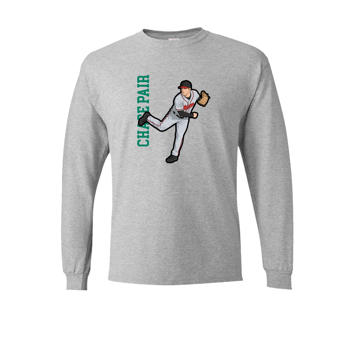 Long Sleeve Tee — Name Vertical in Grey