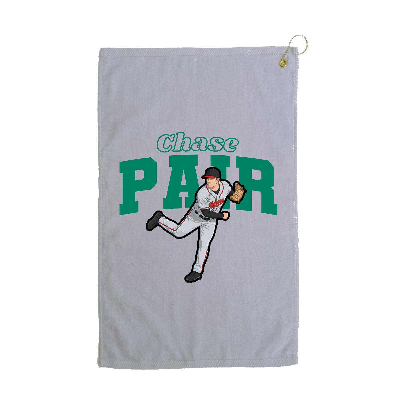 Golf Towel — Name Arch in Grey