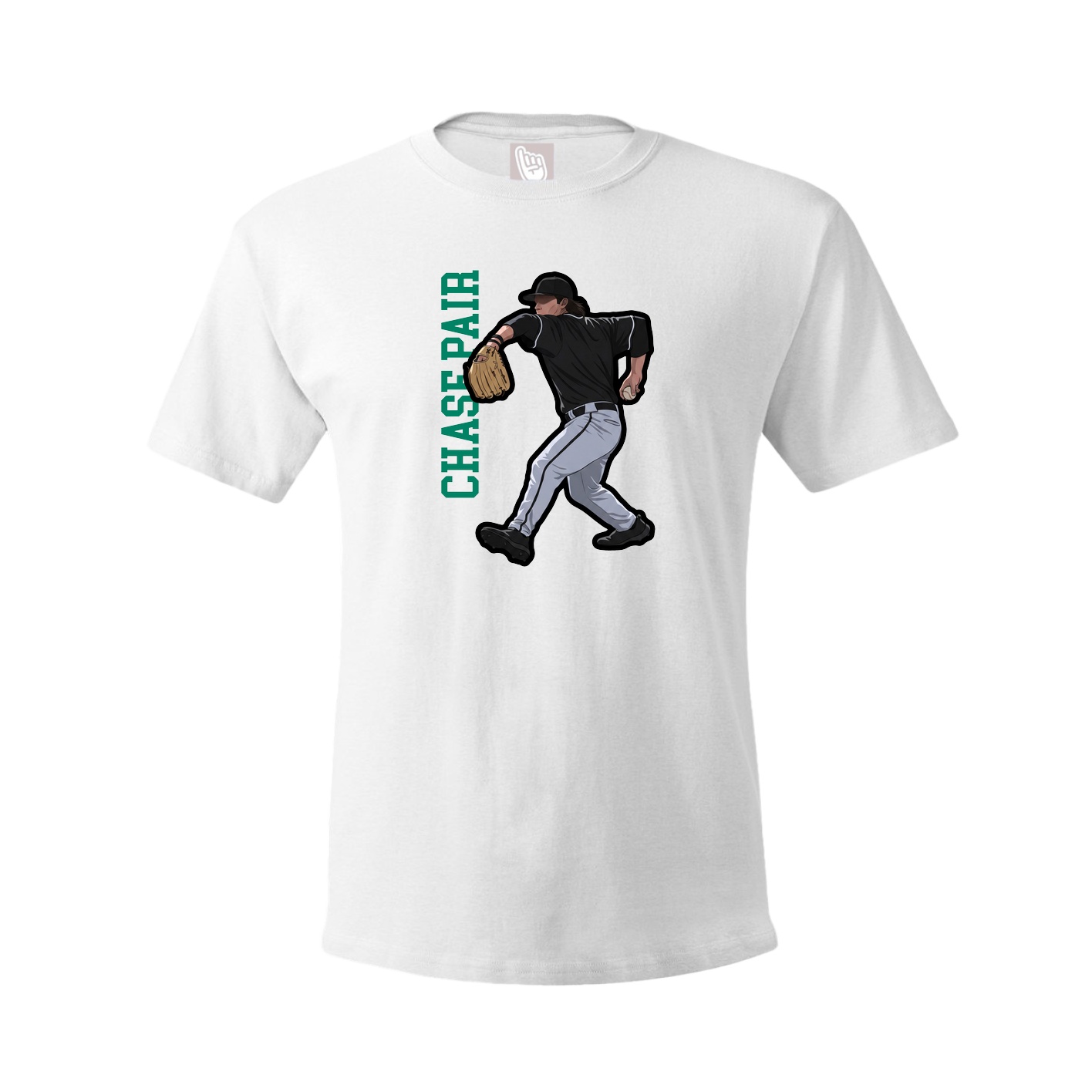 Tee — Name Vertical in White