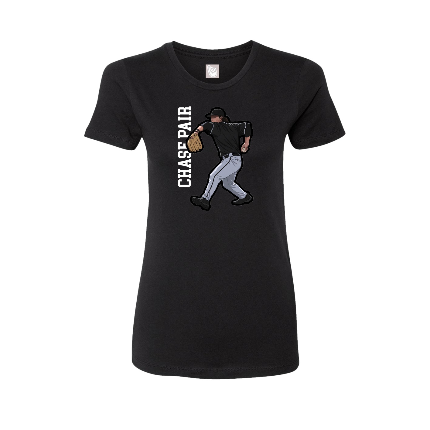 Fitted Women's Tee — Name Vertical in Black