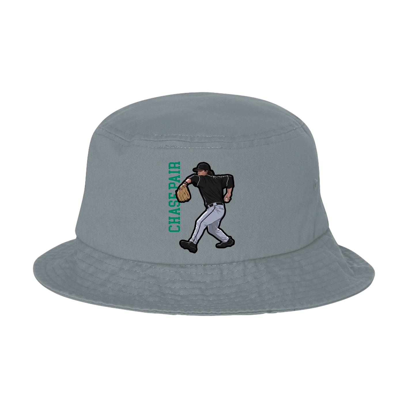 Bucket Cap — Name Vertical in Grey